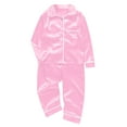 thumbnail image 1 of REALiKUN Family Matching Pajamas Set Silk Satin Button Down Sleepwear Long Sleeve Nightwear 2 Pcs Pj Set Pink 140, 1 of 6