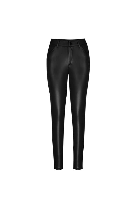 Faux Leather Leggings for Women High Waist Pants PU Seamless Stretch Shaping Hip Push Up Tights Trousers