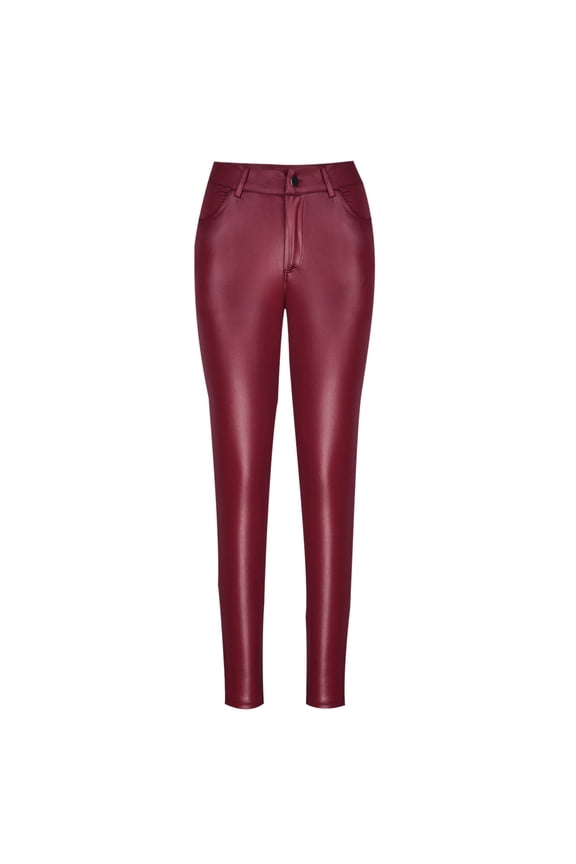 Faux Leather Leggings for Women High Waist Pants PU Seamless Stretch Shaping Hip Push Up Tights Trousers