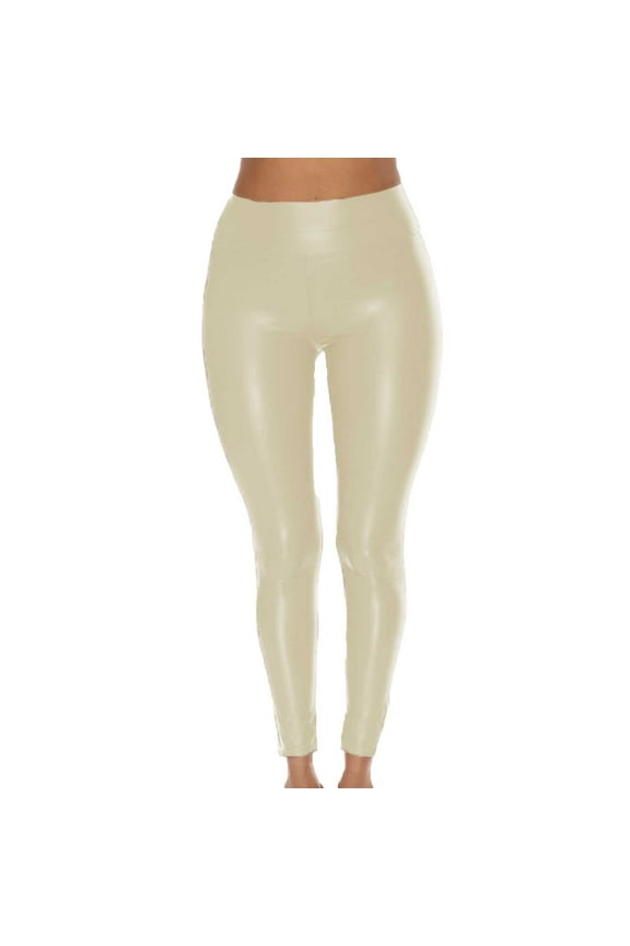 Faux Leather Leggings for Women High Waist Skinny Pants for Club Party Stretchy Long Pu Leather Jeggings Tights
