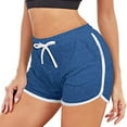 thumbnail image 1 of REALiKUN Hem Shorts for Women Sport Booty Shorts Casual Summer Athletic Shorts Breathable Gym Workout Shorts 2PCS Blue XL, 1 of 7