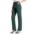 thumbnail image 1 of REALiKUN High Waisted Dress Pants for Women Slim Fit Regular Tall Straight Leg Pull On Office Work Slacks, 1 of 7