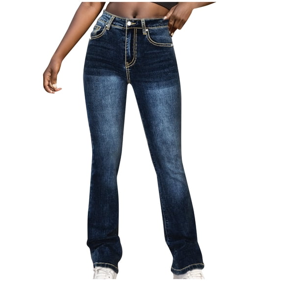 REALiKUN Jeans for Women Butt Lifting Stretchy Denim Pants Trendy Wide Leg Jeans Casual Leggings with Pockets