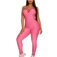 thumbnail image 1 of REALiKUN Jumpsuits for Women Crisscross Spaghetti Strap Yoga Exercise Fitness Butt Lift Scrunch Booty Leggings Bodycon, 1 of 7