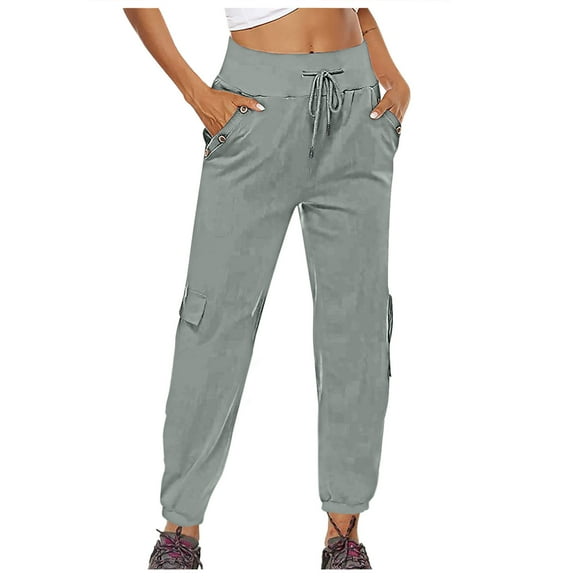 REALiKUN Lightweight Cargo Capris for Women Summer Casual Pants Hiking Outdoor Sweatpants Loose Comfy Elastic Pant