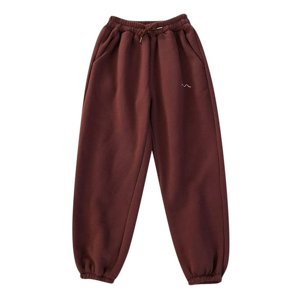 REALiKUN Lightweight Workout Joggers for Women, High Waisted Outdoor Running Casual Track Pants with Pockets Wine M