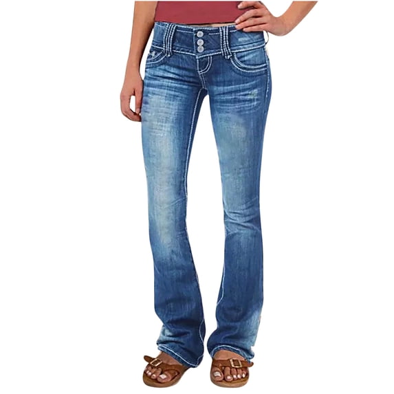 REALiKUN Low Rise Jeans Womens Ripped Hole Distressed Jeans Pants Skinny Stretchy Denim Trousers Straight Leg Casual Jeans