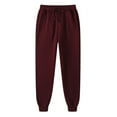 thumbnail image 1 of REALiKUN Men's Casual Fleece Jogger Sweatpants Hip-hop Pants Legging Padded Basic Solid Pants Red wine 3XL, 1 of 2