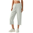 thumbnail image 1 of REALiKUN Quick Dry Capris for Women Summer Athletic Hiking Glide Pants Drawstring Elastic Waist Stretch Active Cropped Pants, 1 of 7