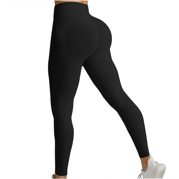 REALiKUN Scrunch Workout Leggings for Women High Waisted Butt Lifting V Back Waist Seamless Gym Yoga Leggings