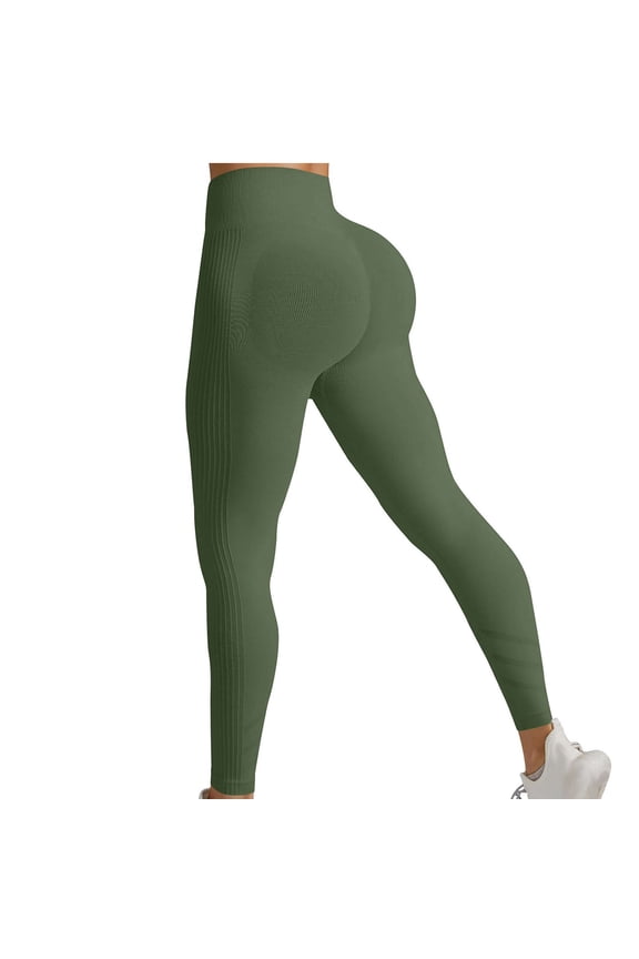Scrunch Workout Leggings for Women High Waisted Butt Lifting V Back Waist Seamless Gym Yoga Leggings