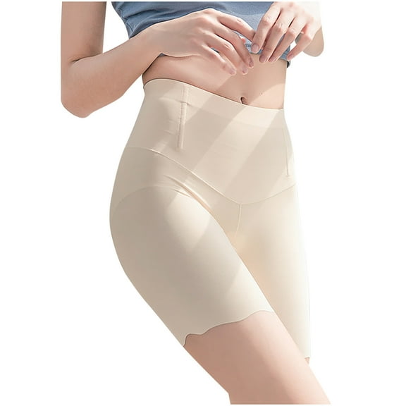 REALiKUN Shapewear Shorts for Women Ice Silk Safety Shorts High Waist Body Shaper Thigh Slimmer Beige XL