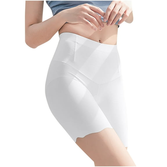 REALiKUN Shapewear Shorts for Women Ice Silk Safety Shorts High Waist Body Shaper Thigh Slimmer White XXL