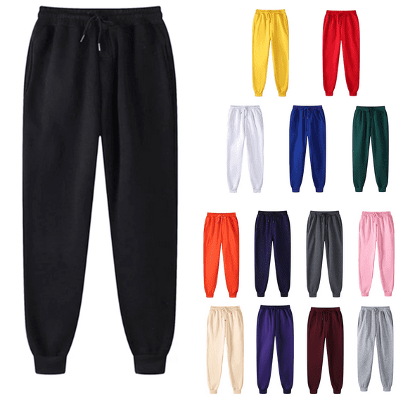 Couple Matching Sweatpants with Pockets, Mens Womens Joggers Drawstring Bottom for Trendy Fashion
