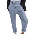 thumbnail image 1 of REALiKUN Wide Leg Denim Pants for Women Elastic Waist Pants Solid Color Button Pant Summer Casual Pants Dressy Comfy Pants, 1 of 5