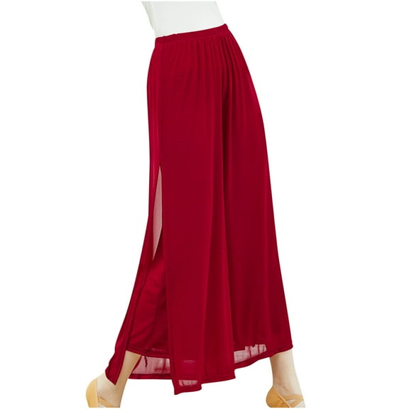 REALiKUN Wide Leg Pants for Women Summer Flowy Pants Elastic Waist with Pockets Palazzo Lounge Pants