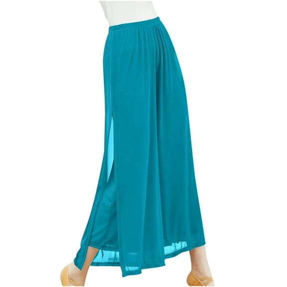 REALiKUN Wide Leg Pants for Women Summer Flowy Pants Elastic Waist with Pockets Palazzo Lounge Pants