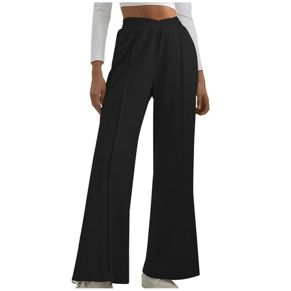 REALiKUN Wide Leg Sweatpants Women Fashion High Waisted Baggy Flared Pants Athletic Joggers with Pockets