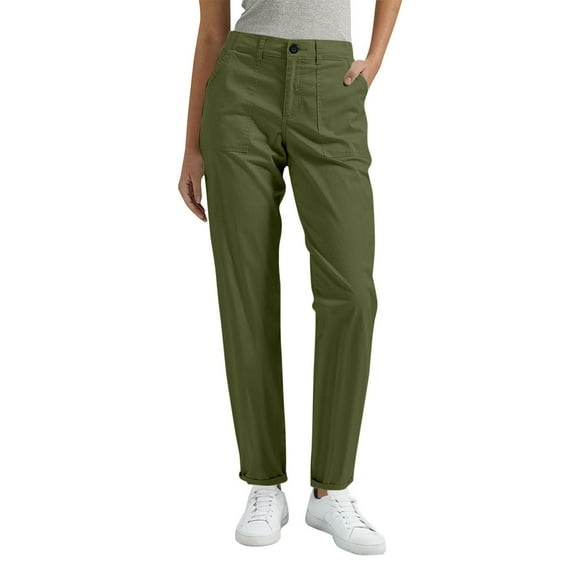 REALiKUN Women Capri Pants Summer Casual Hiking Pants Elastic Waist Rolled Hem Dressy Capris Pull On Cotton Pant