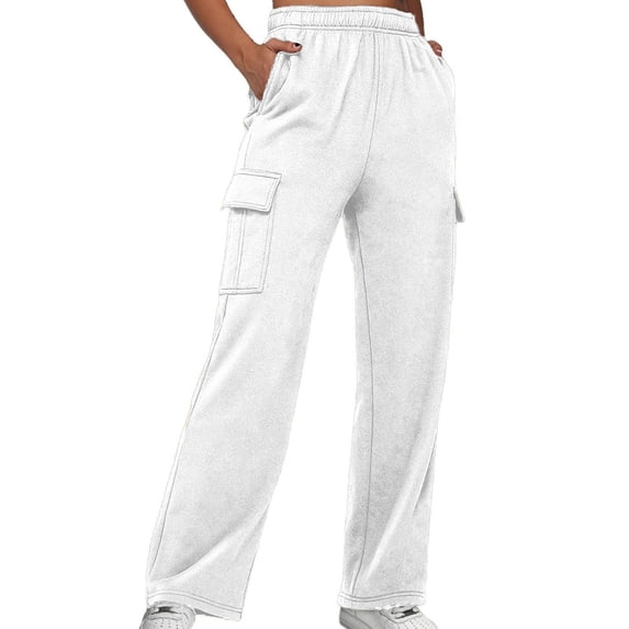 REALiKUN Women Cargo Pants Wide Leg Casual Hiking Pants High Waist Combat Tactical Trousers Workout Active Pants