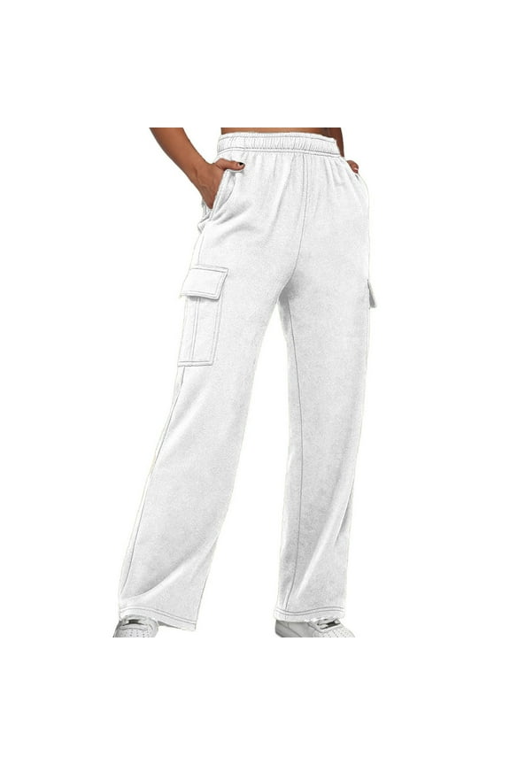 Women Cargo Pants Wide Leg Casual Hiking Pants High Waist Combat Tactical Trousers Workout Active Pants