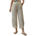 thumbnail image 1 of REALiKUN Women Casual Pants Loose High Waist Wide Leg Cropped Palazzo Beach Pants Summer Outfits Trendy, 1 of 7
