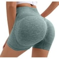 thumbnail image 1 of REALiKUN Women Cross Waist Biker Shorts 5" High Waisted Booty Workout Shorts Green XL, 1 of 4