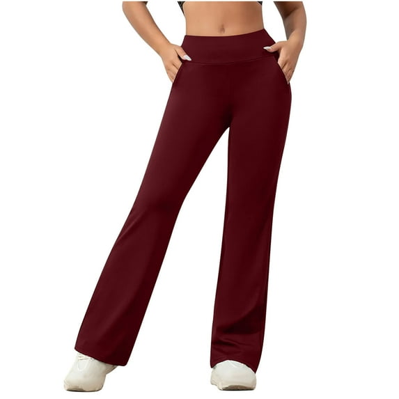 REALiKUN Women Flare Leggings High Waisted Yoga Pants Bootcut Dance Casual Pants Activewear