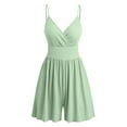 thumbnail image 1 of REALiKUN Women Sexy Strapless Rompers Flowy Summer Spaghetti Strap Shorts Jumpsuits Wrap V Neck Overalls, 1 of 3
