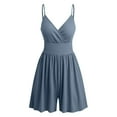 thumbnail image 1 of REALiKUN Women Sexy Strapless Rompers Flowy Summer Spaghetti Strap Shorts Jumpsuits Wrap V Neck Overalls, 1 of 3