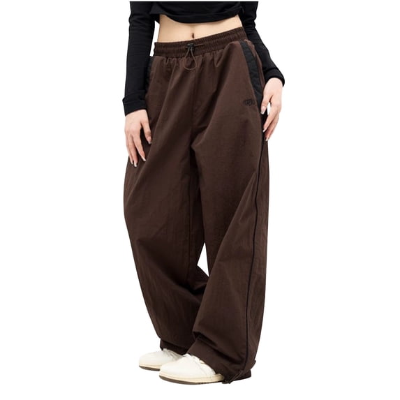 REALiKUN Women Straight Leg Baggy Sweatpants Y2k Cool Parachute Pants Joggers Drawstring Track Pants