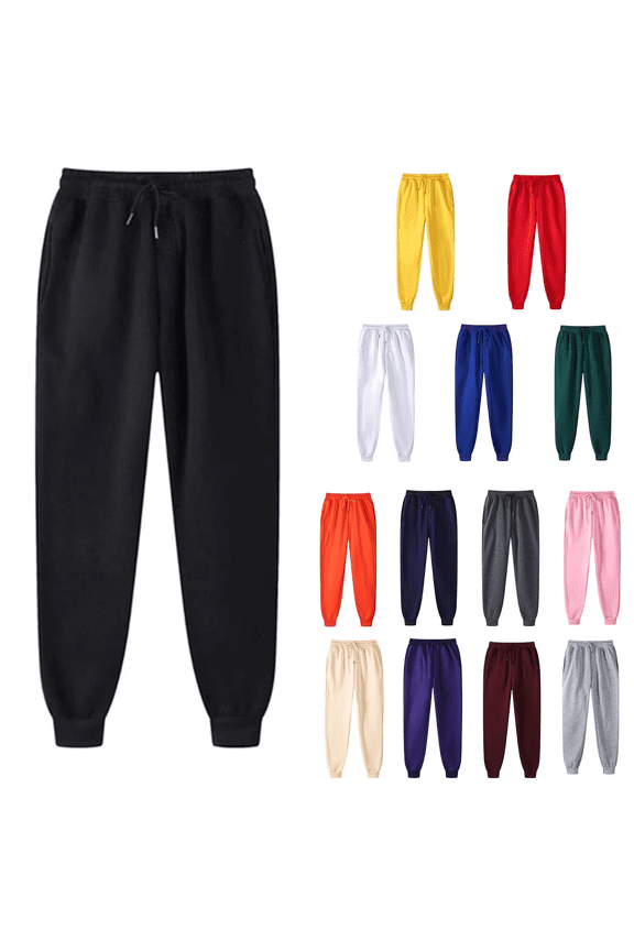 Hip Hop Sweatpants for Men and Women, Oversized Joggers with Side Pockets Cinch Bottom