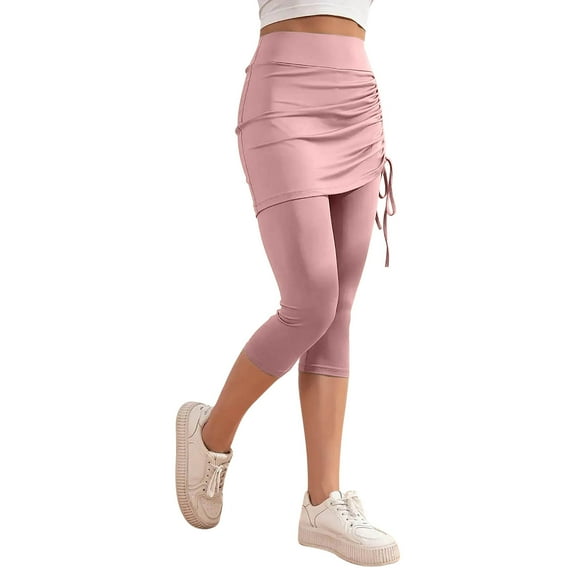 REALiKUN Women Tennis Golf Skorts Capris Gym Tennis Yoga Pants Leggings with Drawstring Skirts