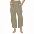 thumbnail image 1 of REALiKUN Women Wide Leg High Elastic Waist Loose Flowy Pants Casual Straight Harem Ribbed Beach Pants with Pockets, 1 of 6