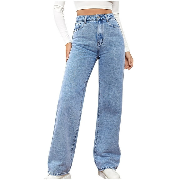 REALiKUN Women Wide Leg Jeans High Waist Baggy Jeans Loose Boyfriend Jeans Denim Pants