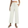 thumbnail image 1 of REALiKUN Women Wide Leg Linen Pants, High Waisted Summer Casual Cotton Linen Palazzo Pants, 1 of 7