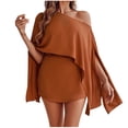 thumbnail image 1 of REALiKUN Women's 3-Piece Summer Set: Off-Shoulder Batwing Sleeve Top, Bandeau & Skort, Casual Vacation Outfit, 1 of 7