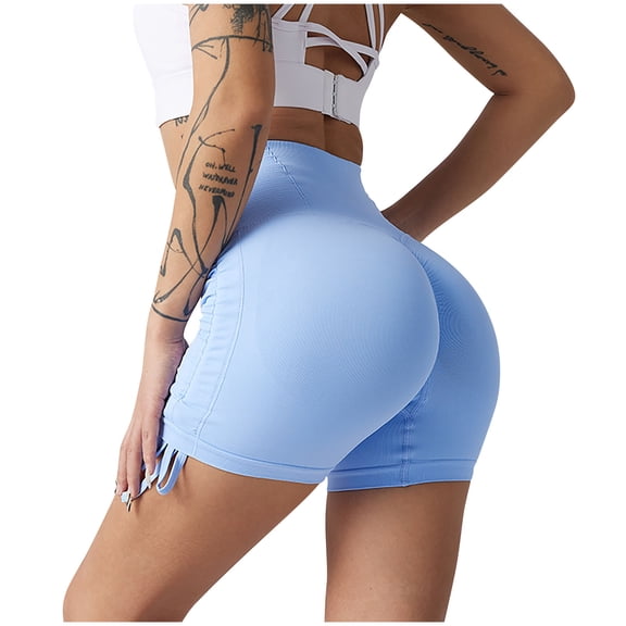 REALiKUN Women's 5-Inch Scrunch Butt Lifting Shorts, High Waist Stretch Workout Booty Shorts