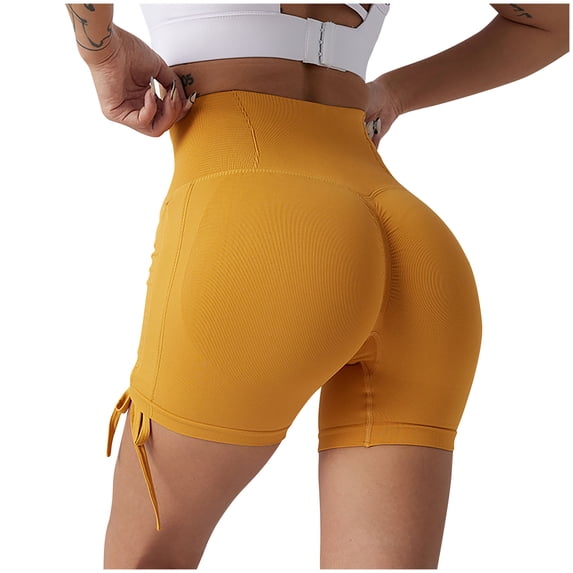 REALiKUN Women's 5-Inch Scrunch Butt Lifting Shorts, High Waist Stretch Workout Booty Shorts