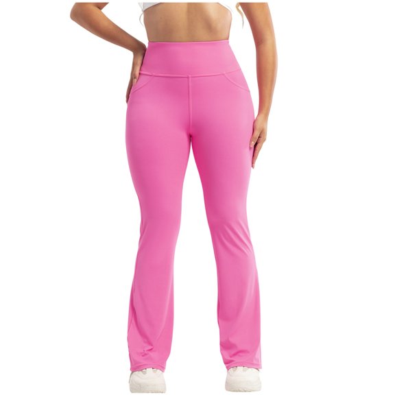 REALiKUN Women's Athletic Pants Butt Workout Yoga Stretch Pants High Waist Jogger Flare Sweatpants