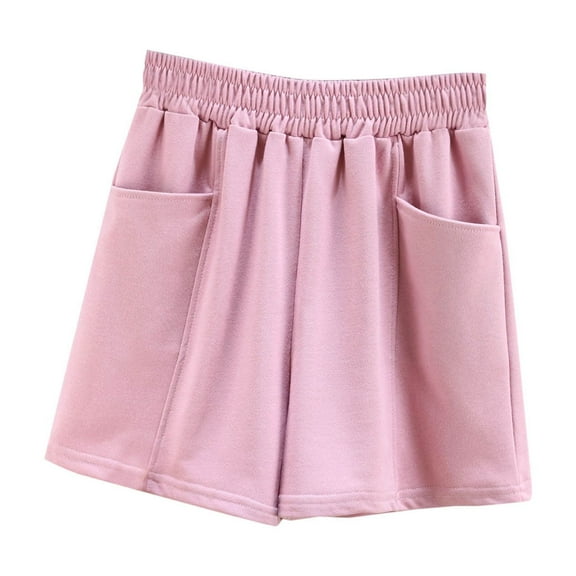 REALiKUN Women's Biker Shorts High Waist Wrinkle Shorts Summer Wide Leg Shorts Stretchy Relaxed Shorts Going Out Short Pants