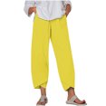 thumbnail image 1 of REALiKUN Women's Capri Pants Straight Leg Pants Casual Summer Cotton Cropped Lounge Pants Trousers, 1 of 5