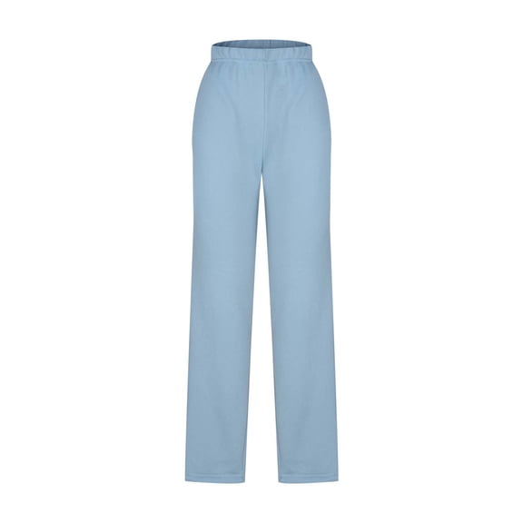 REALiKUN Women's Casual Lounge Pant Stretch Elastic Waist Trousers Breathable Solid Color Straight Leg Pants with Pockets