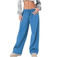 thumbnail image 1 of REALiKUN Women's Causal Drawstring Sweatpants High Waisted Wide Leg Baggy Pants Comfy Straight Lounge Joggers with Pockets, 1 of 6