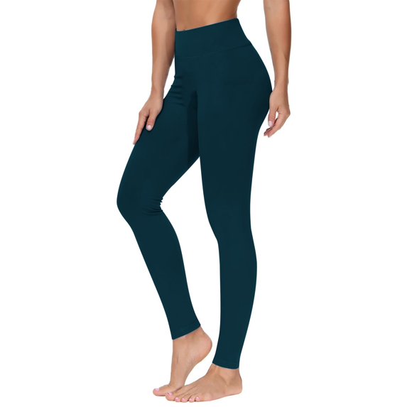 REALiKUN Women's Comfort Stretch Soft Solid Print High Waist Band Active Yoga Pants Leggings