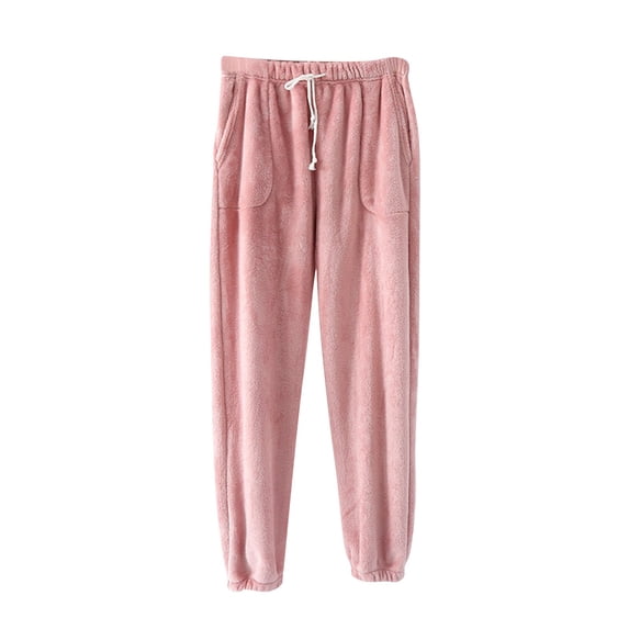 REALiKUN Women's Coral Fleece Pajama Pants Comfy Warm Pajama Lounge Long Pants Sleepwear Velvet Pants