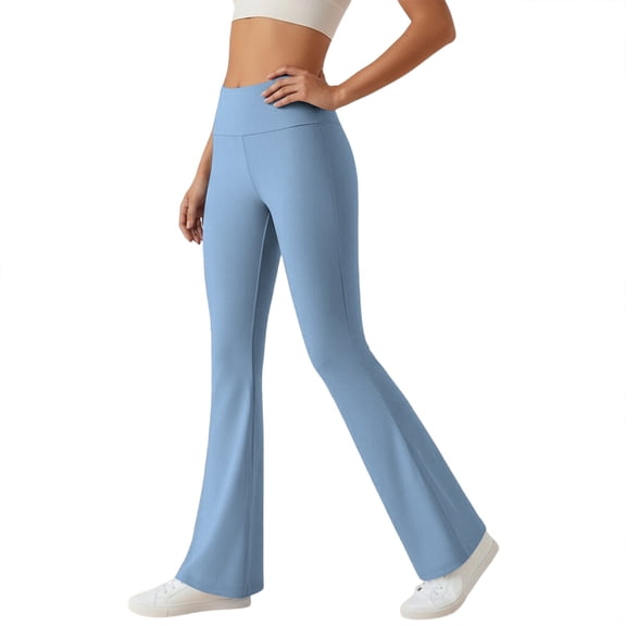 REALiKUN Women's Flare Yoga Pants with Scrunch Butt & Cross Waist, Bootcut Bell Bottom Leggings for Workout
