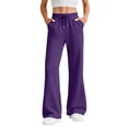 thumbnail image 1 of REALiKUN Women's Fleece Lined Wide Leg Sweatpants, Winter Baggy Lounge Pants, Cozy Travel Joggers with Pockets, 1 of 8