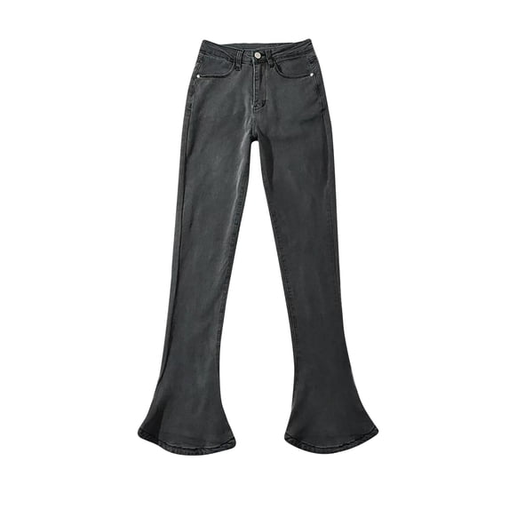 REALiKUN Women's High Street Stretch Bootcut Ankle Jegging Bell Buttom Denim Pants High Waisted Flare Jeans