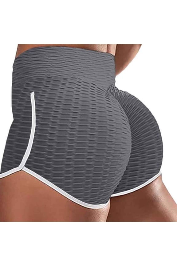 Women's High Waist Ruched Booty Shorts - Butt Lift Workout Tights & Yoga Leggings